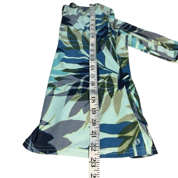 Hang Ten UPF 50 Long Sleeve Algae Sun Shirt Small Aqua Wet Dry Rash Guard Swim - Picture 7 of 9